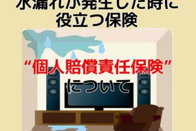 マンションで水漏れが発生した時に役立つ保険“個人賠償責任保険”について